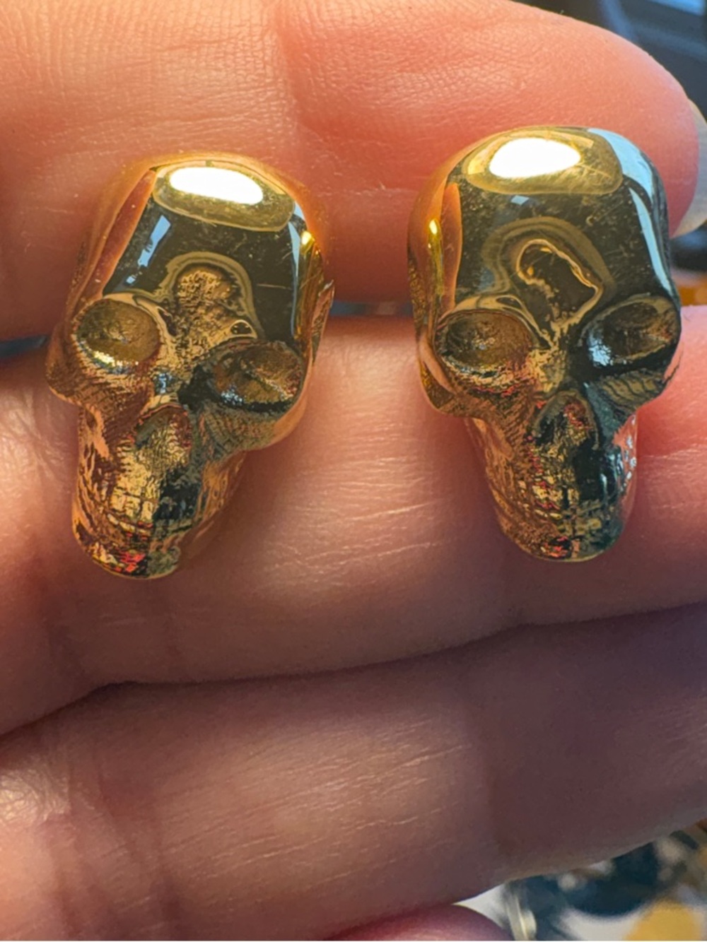 Alexander McQueen Gold Skull Cufflinks